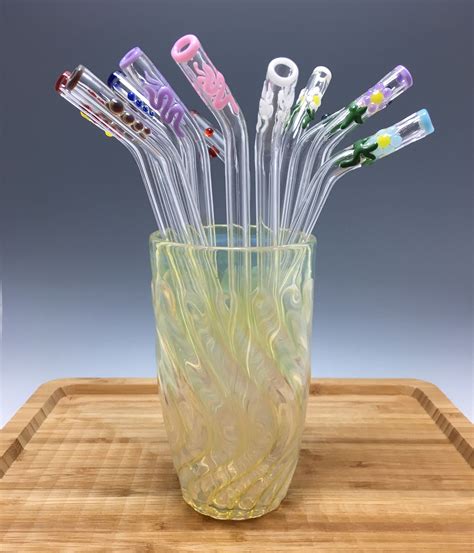 Reusable Bent Glass Drinking Straw Glass Drinking Straws Glass