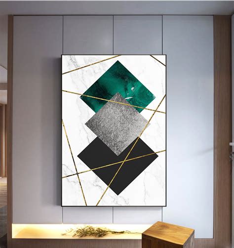 Marble Background Gold Line Print Wall Art Home Decor Geometry