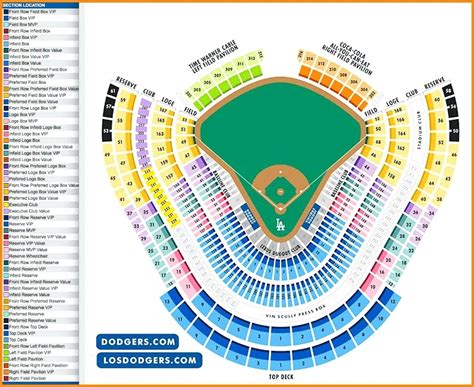 Dodger Stadium Seating Map World Map