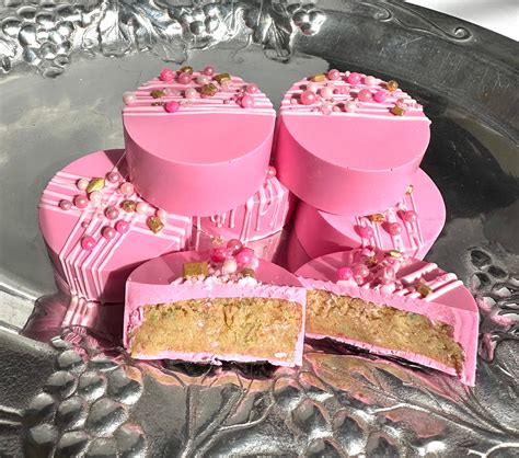 12 Pink Chocolate Cake Pucks For Birthday Party Favors T Wedding Favor Etsy