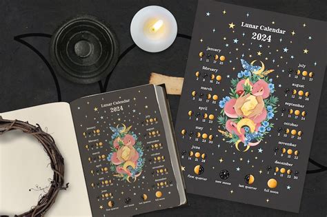 Printable Moon Calendar 2024 Printable Lunar Calendar 2024 Moon