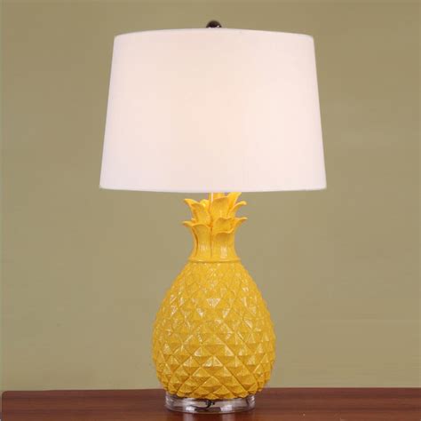 It accommodates incandescent and led bulbs; American style Resin pineapple table lamp