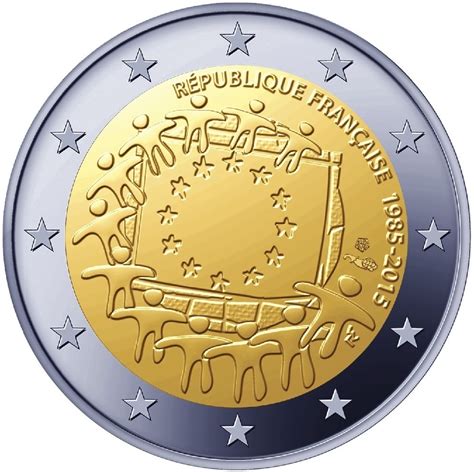 2 Euro France 2015 Drapeau Européen Eurocollectionshop