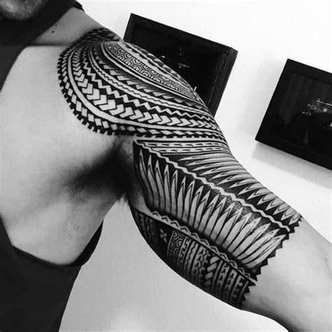 50 Polynesian Half Sleeve Tattoo Designs For Men Tribal