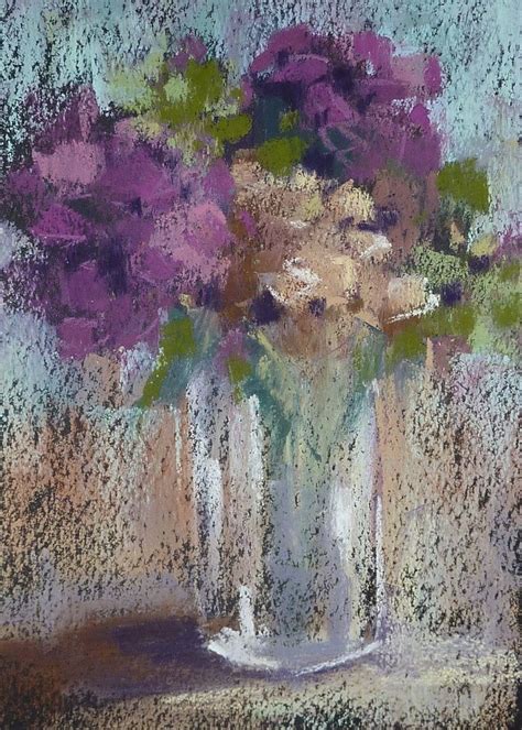 Hydrangeas Still Life 5x7 Original Pastel Painting Karen Margulis