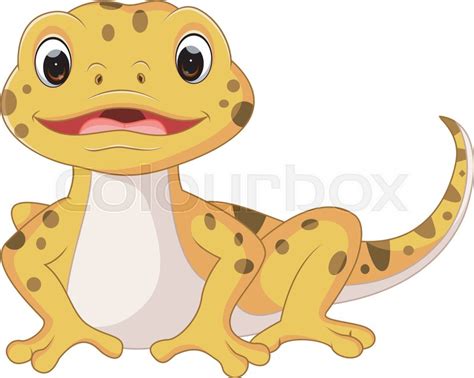 Illustration Of Cute Lizard Cartoon Stock Vector Colourbox