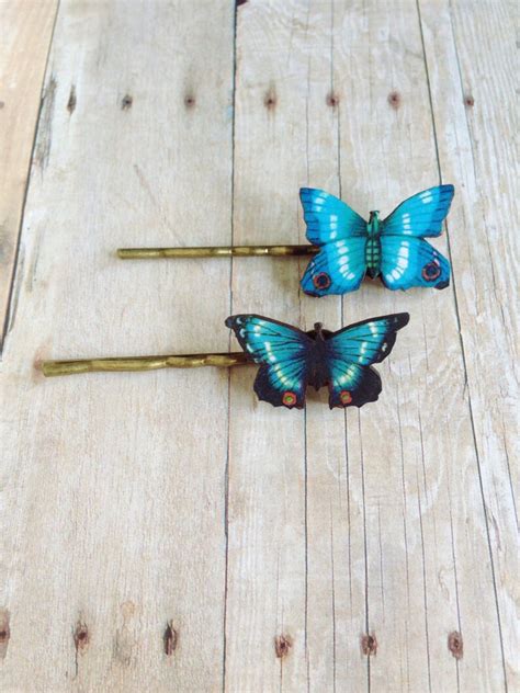Blue Butterfly Hair Accessory Etsy