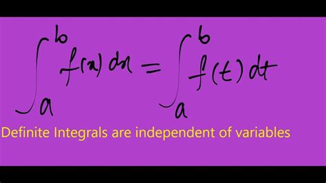 Definite Integral Property Definite Integrals Are Independent Of