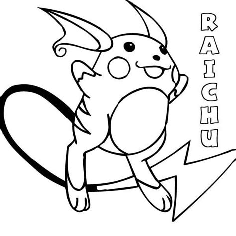 Pokemon Raichu Coloring Pages At Free Printable