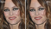 Photo retouching example of teeth gap correction. Vanessa Paradis ...