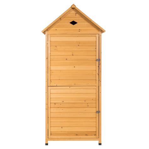 Buy Goplus Outdoor Storage Shed Lockable Fir Wood Garden Tool Storage