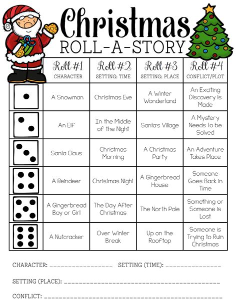 Christmas Roll A Story Christmas Teaching Christmas Writing