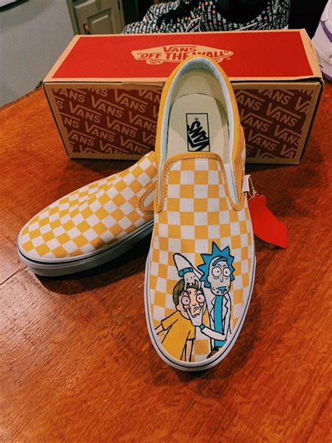 Rick And Morty Custom Vans Vans Custom Sneakers Diy Slip On Vans Custom