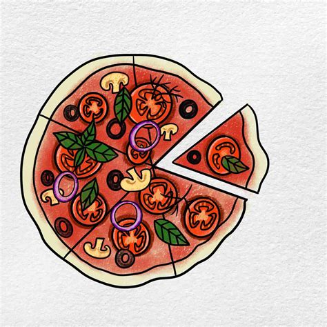 how to draw a pizza helloartsy