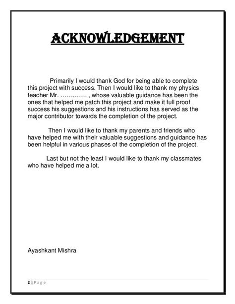 15 How To Write Acknowledgement And Certificate For Project Meaning