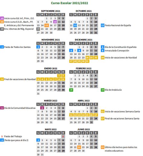 Calendario Escolar Ceip La Unión