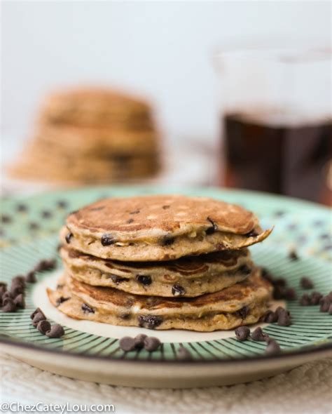 Single Serving Healthy Chocolate Chip Pancakes Chez Cateylou
