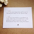 5 x Wedding Poem Cards For Invitations - Money Cash Gift Honeymoon ...
