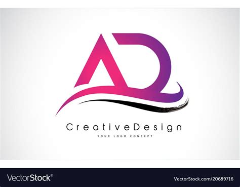 Ad Letter Logo Design Creative Icon Modern Vector Image On Vectorstock