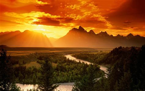 Sunset Mountains Landscape Wallpapers Wallpaper Cave