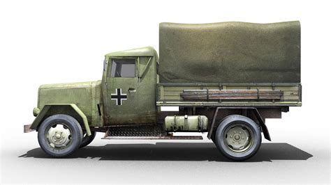 3d Model German Wwii Henschel Truck Vr Ar Low Poly Cgtrader