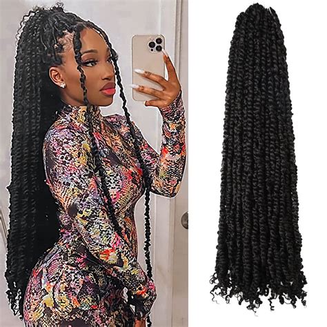 Amazon Com The Bohobabe Inch Pre Twisted Passion Twist Hair Packs Super Long Pre Looped