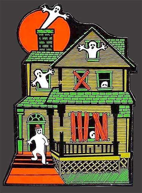 Haunted House Die Cut Decoration By Topstone Vintage Halloween Party