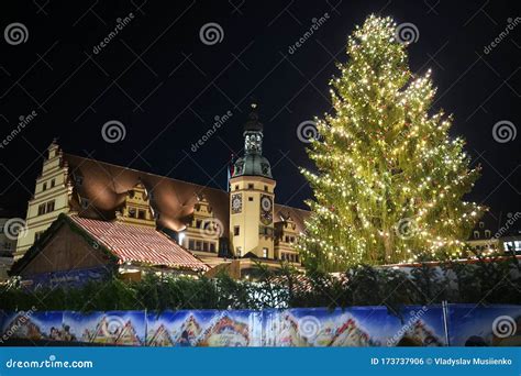 Traditional Festive Christmas Fair At Marktplatz Market Square Near Old