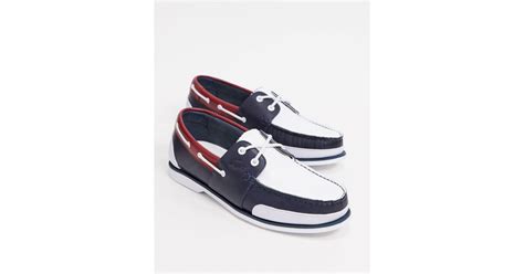 Lacoste Nautic Boat Shoes Tricolore Leather In White For Men Lyst