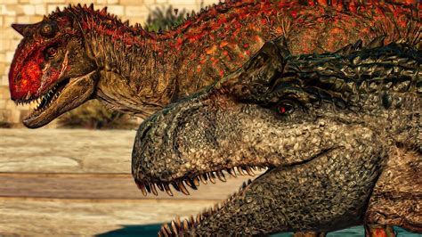 Allosaurus And Carnotarus Demon Breakout And Fight Jurassic World Evolution 2 Malta Expansion
