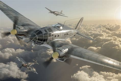 1920x1080 Resolution Three Gray Fighter Plains Bomber Luftwaffe