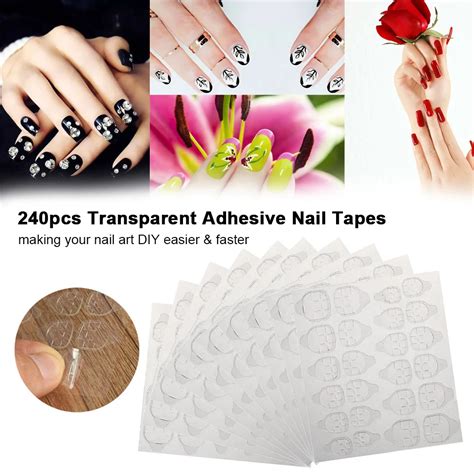 10 Sheets 240pcs Transparent Adhesive Tapes Nail Art Diy Stickers