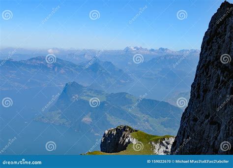 View From Pilatus In Switzerland Mount Pilatus 2128 M Stock Photo