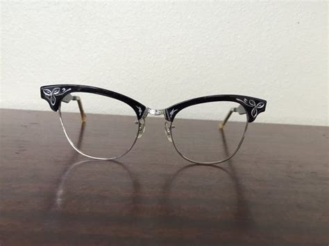 Vintage Womens Eye Glasses 1950s Black Lo Alum Frames Etsy Glasses Vintage Ladies Eye Glasses