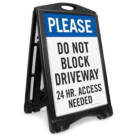 Do Not Block Driveway Portable Sidewalk Sign Sku K Roll 1176
