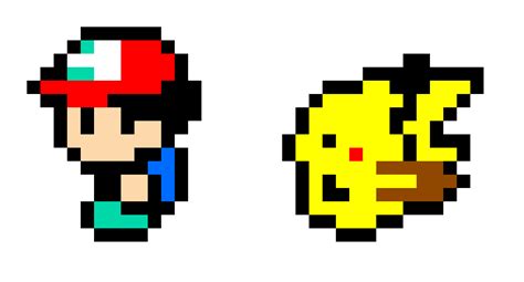 Ash And Pikachu Pixel Art
