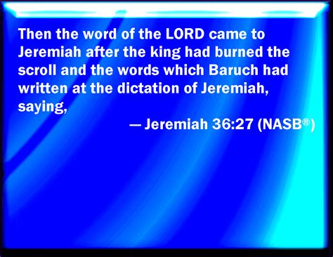 Jeremiah 3627 Then The Word Of The Lord Came To Jeremiah After That