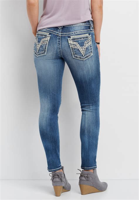 Vigoss Skinny Jeans With Embellished Back Pockets Original Price 84