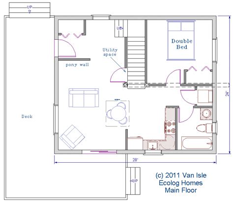 Log Cottage Floor Plan 24x28 672 Square Feet
