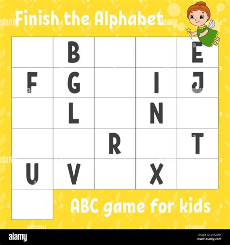 Finish The Alphabet Abc Game For Kids Education Developing Worksheet