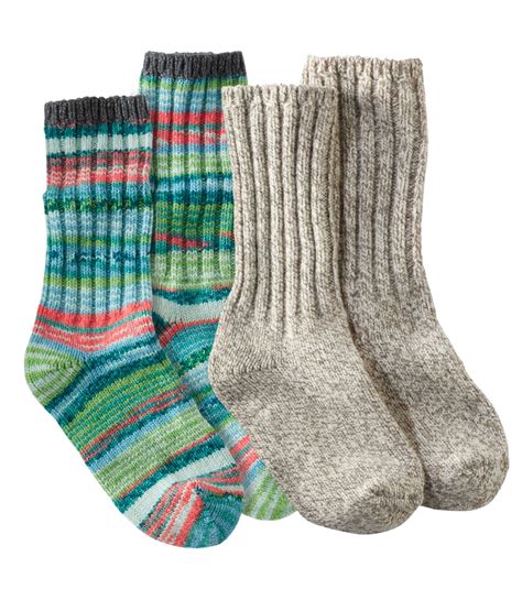 Mens Merino Wool Ragg Socks 10 Two Pack Striped At Ll Bean