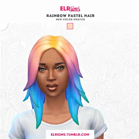 Rainbow Pastel Hair 3 Recolors At Elrsims Sims 4 Updates