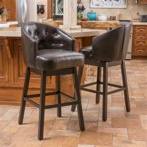 Fabric upholstery brings comfortable experience mdf, plywood. Farmington 30" Swivel Bar Stool | Leather swivel bar ...