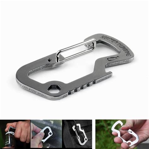 Survival Multi Carabiner Key Chain Travel Bottle Opener Cap Lifter