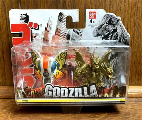 Mothra And King Ghidorah Godzilla Chibi Figures 2 Pack Set New Bandai