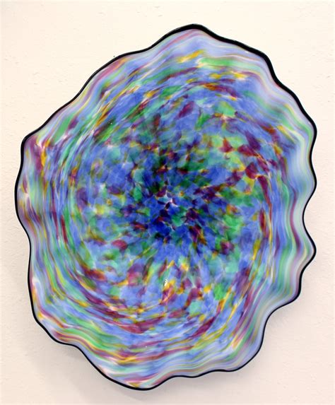 Beautiful Hand Blown Glass Art Wall Platter Bowl By Oneilsarts