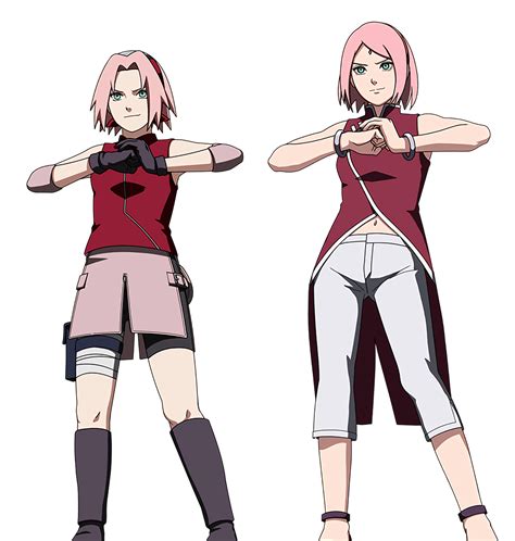 Two Anime Characters With Pink Hair And White Pants One Is Pointing At
