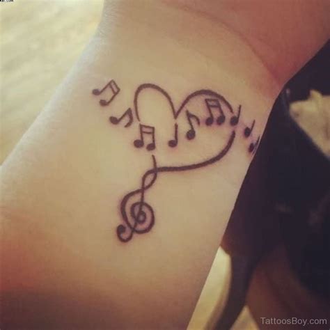 Love Heart And Music Notes Tattoos On Wrist Tattoo Designs Tattoo