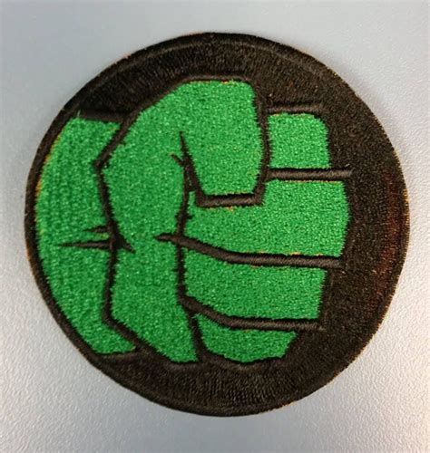 Green Superhero Fist Embroidered Patch Iron On Superhero Patch
