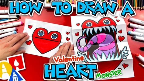 How To Draw A Heart Monster Folding Surprise Art For Kids Hub